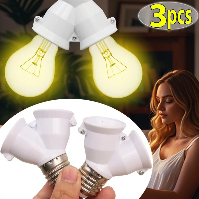 

2 в 1, цоколь для лампы накаливания E27, двуглавый светильник, цоколь для светодиодной лампы, держатель адаптера для лампы, аксессуары для освещения