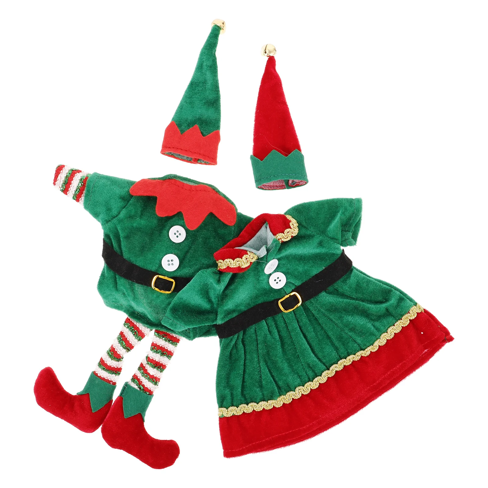 

2pcs Elf Wine Bottle Cover Christmas Dress Skirt Hat For Party Reusable Xmas Accessories Kitchen Bar Tool