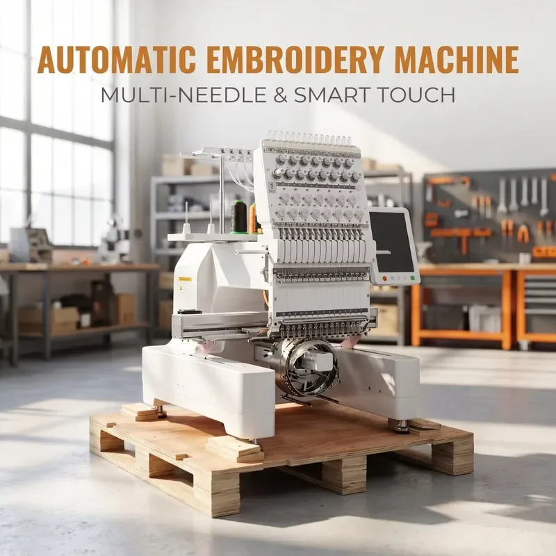 Customized 12 Multi-color Computer Embroidery Machine 7 Needles No Thread Change Apparel Logo Patch Embroidery CE OEM