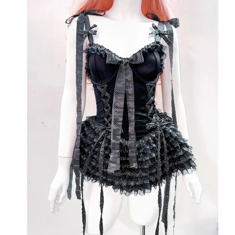 

Original Shibuya Subculture Lolita Dress Sweet and Cute Abi Culture Black and Red Lolita Princess Dress