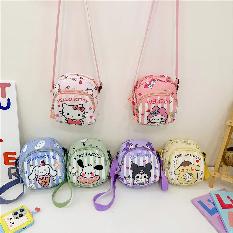 

Children's Chest Bags Kuromi Cartoon Shoulder Bags Casual Messenger Pouch Fashion Versatile Chest Tote Outdoor Travel Backpack
