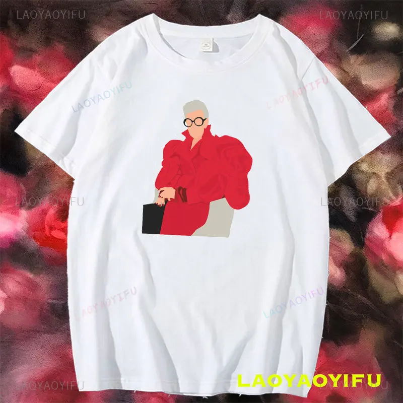 Fashion Queen Iris Apfel Women Summer Print Cartoon T-shirt Loose Casual Harajuku Cotton Short Sleeve O-Neck Female T-shirt Tops