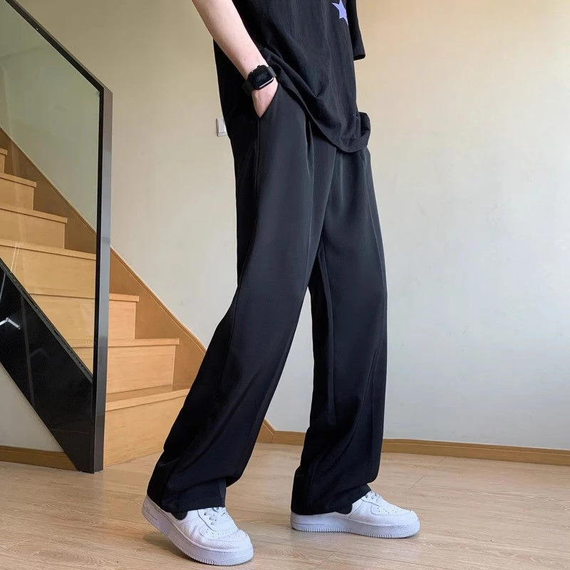 Fluid Baggy Draped Trousers for Men Straight Fabric Up New in Tailoring Chinese Homme Man Suits Pants Summer 2024 Slacks Classic