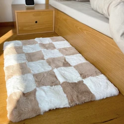 Living Room Carpet Modern Retro Checkerboard Fashion Thicken Soft Plush Mat Fluffy Large Area Decoration Bedroom Cloakroom Rug