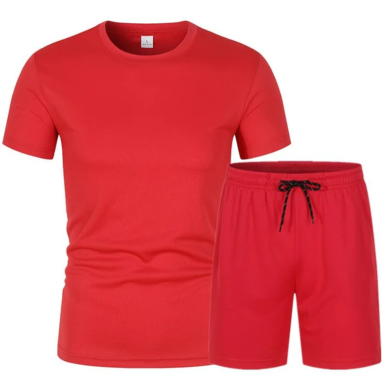

New summer men's lightweight, quick-drying, breathable, skin-friendly, loose and comfortable mesh short-sleeved shorts and sport