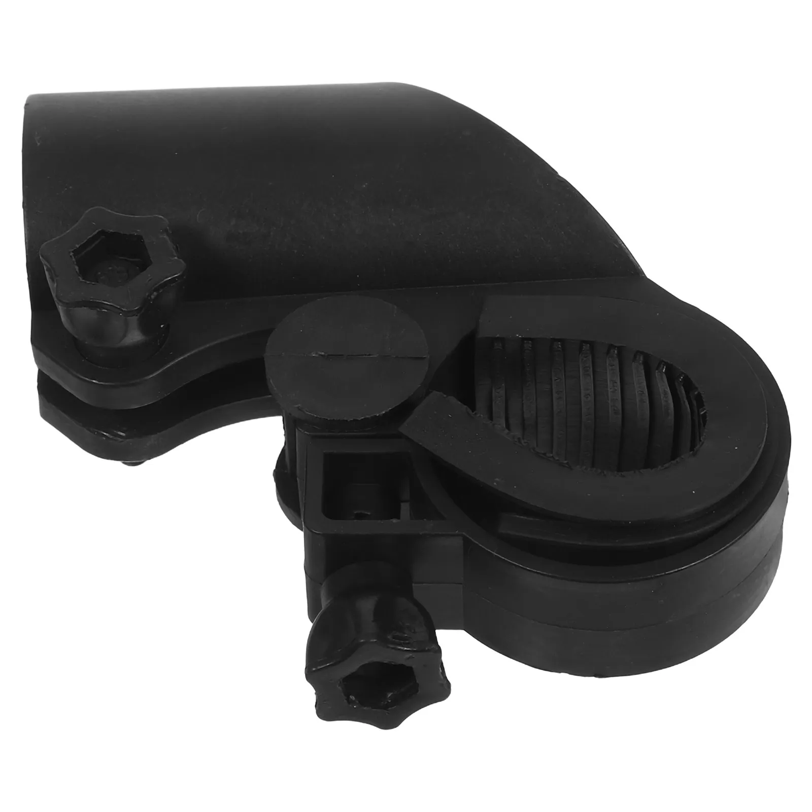 Robust Universal Bike Handlebar Mount Clip Holder LED Flashlight Torch Secure Attachment Heavy Duty Rubberized Grip Black
