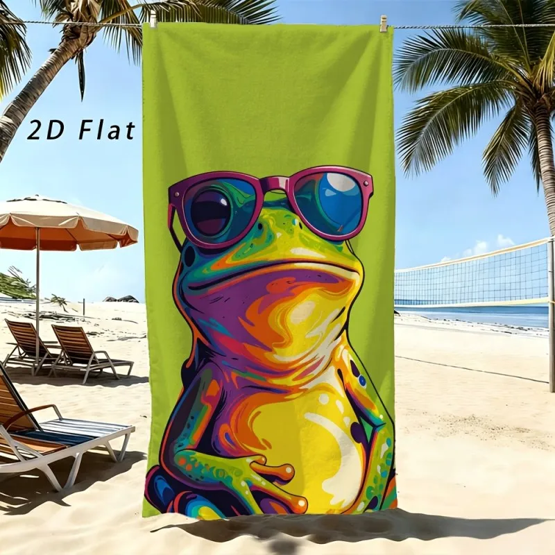 Colorful Funny Cat With Glasses Pattern Beach Towel Soft Quick Dry Large Towel For Pool Beach Shower Outdoor Vacation Use