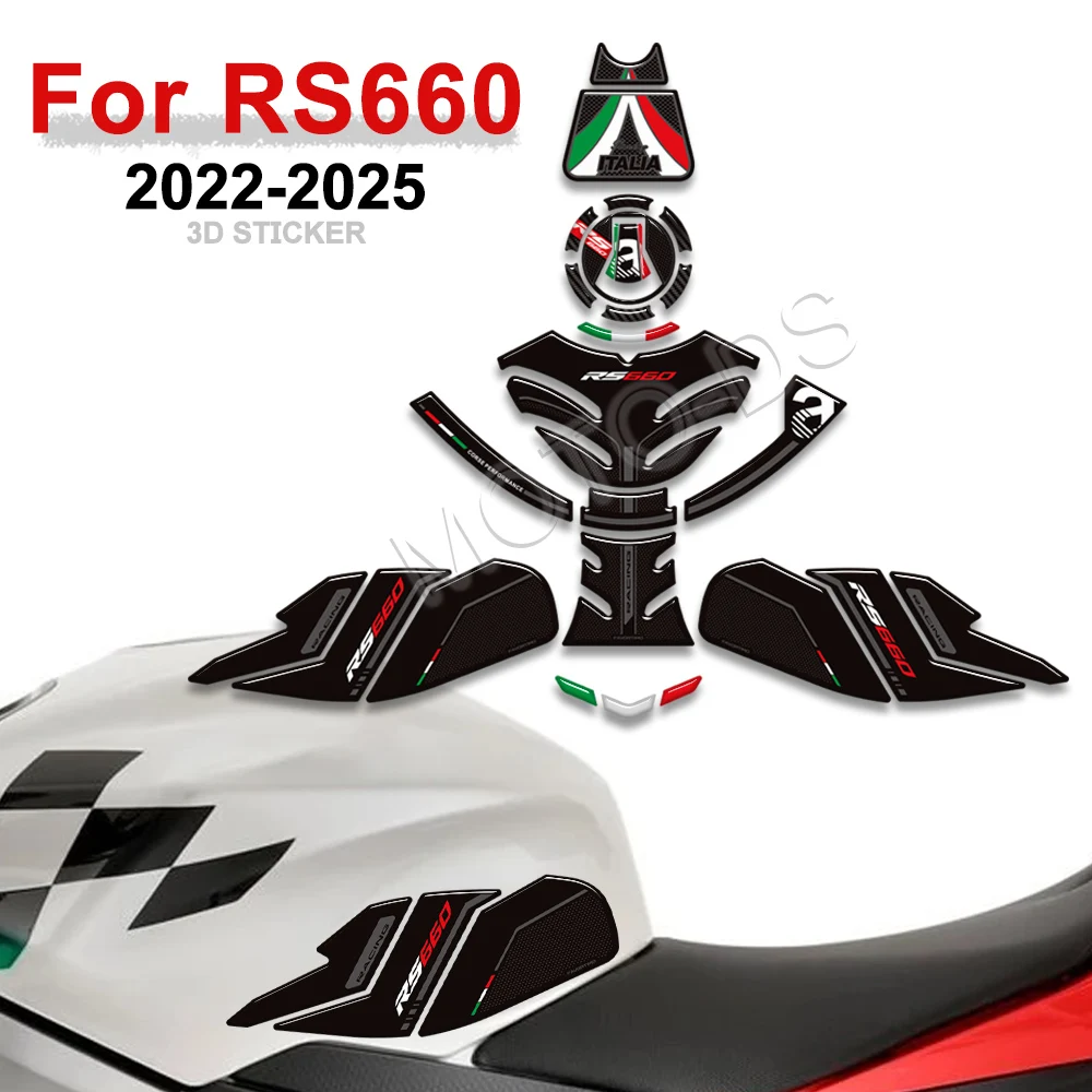 

RS660 Motorcycle Fuel Oil Tank Pad Kit Knee Protector Stickers Decorative Decals ﻿For Aprilia RS 660 2022 2023 2024 2025 2026