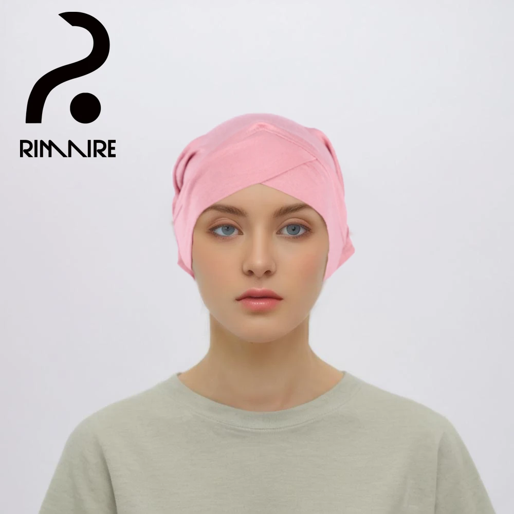 RIMAIRE Hijab musulmano modale di colore puro per le donne cappello Hijab a secchiello quadrato cappello interno in cotone istantaneo Hijab elastico e confortevole