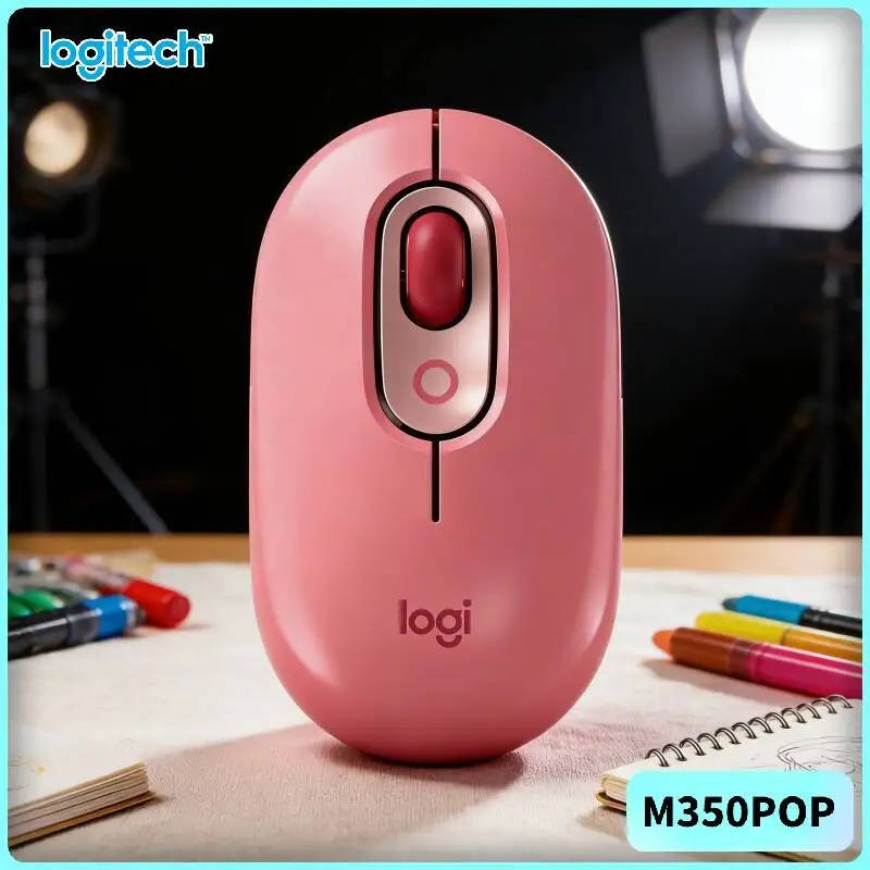 Logitech   POP Wireless Mouse 77g Lightweight Auto Sleep Quiet for Public Library and Community Study Room Environment Use