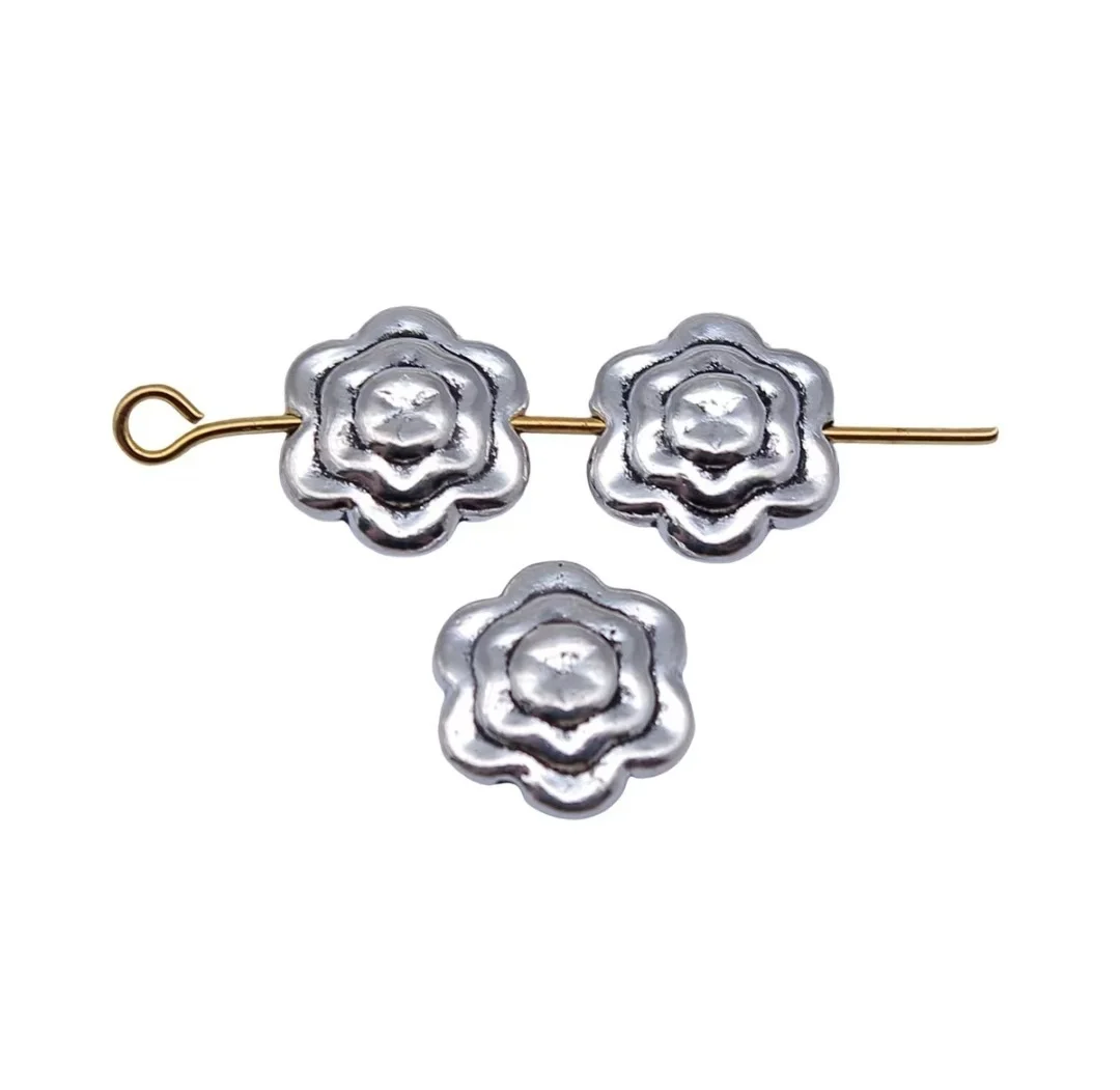 

30pcs 11x11x4mm Zinc alloy metal tibetan silver plated bead T1308 for jewelry making