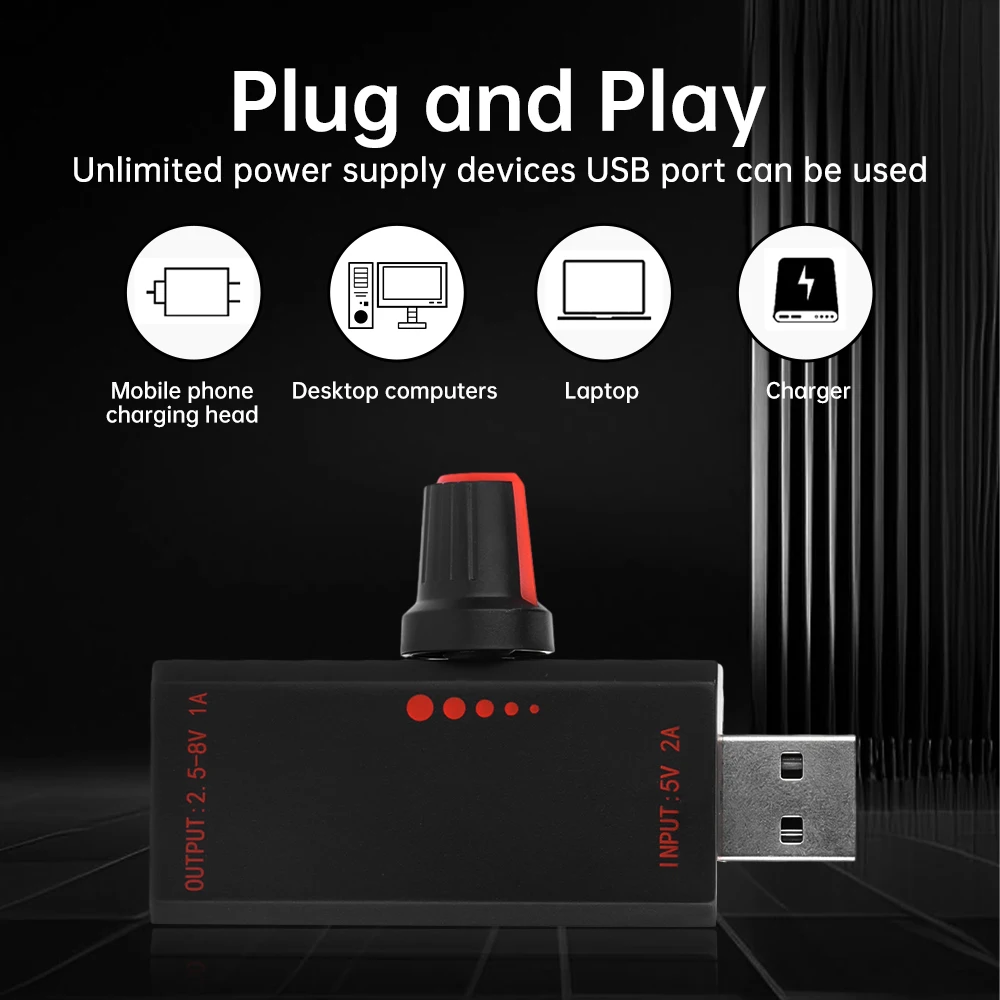 DC5V 5W 2A Fan Speed Controller Induction Speed Controller with Switch USB Protection Type-C USB For Laptop Cell Phone Cooling