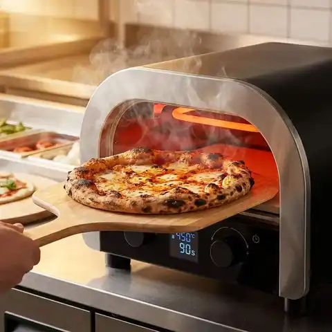 Portable Pizza Oven Eco-Friendly 13 Inch 500C Heat Rotating for Outdoor Camping