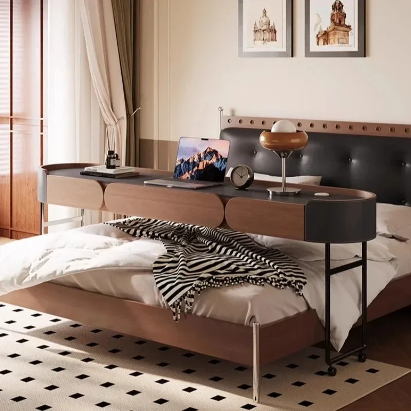 Movable household bedside cross-bed table desk