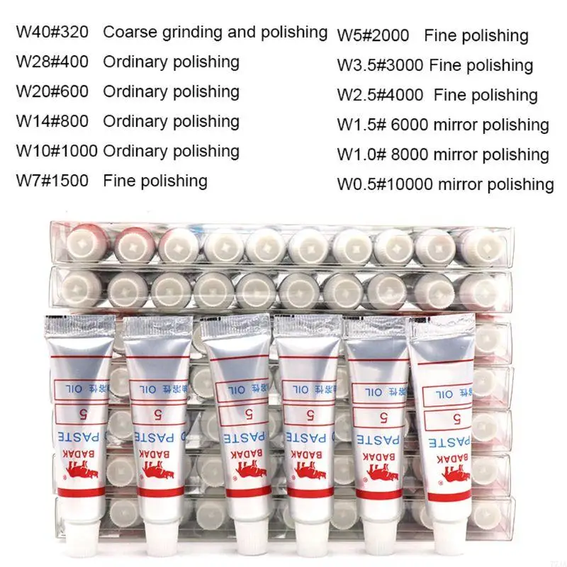 77JA 12pcs مصبحة الماس لدغات معجون محاقن W0.5 ~ 40 ميكرون كاشط