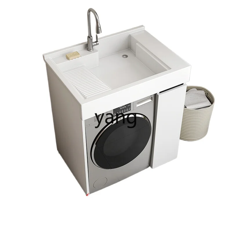 Yjq honeycomb aluminum laundry cabinet small apartment balcony integrated combination sink basin with rubbing board