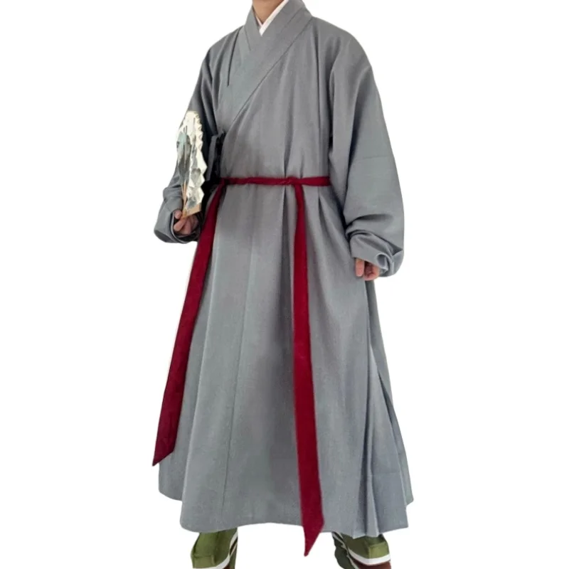 

Китайская традиционная одежда эпохи династии Мин: ханьфу с перекрестным воротником, однотонная, из имитации хлопка и конопли, с узкими рукавами, плиссированная длинная рубашка.