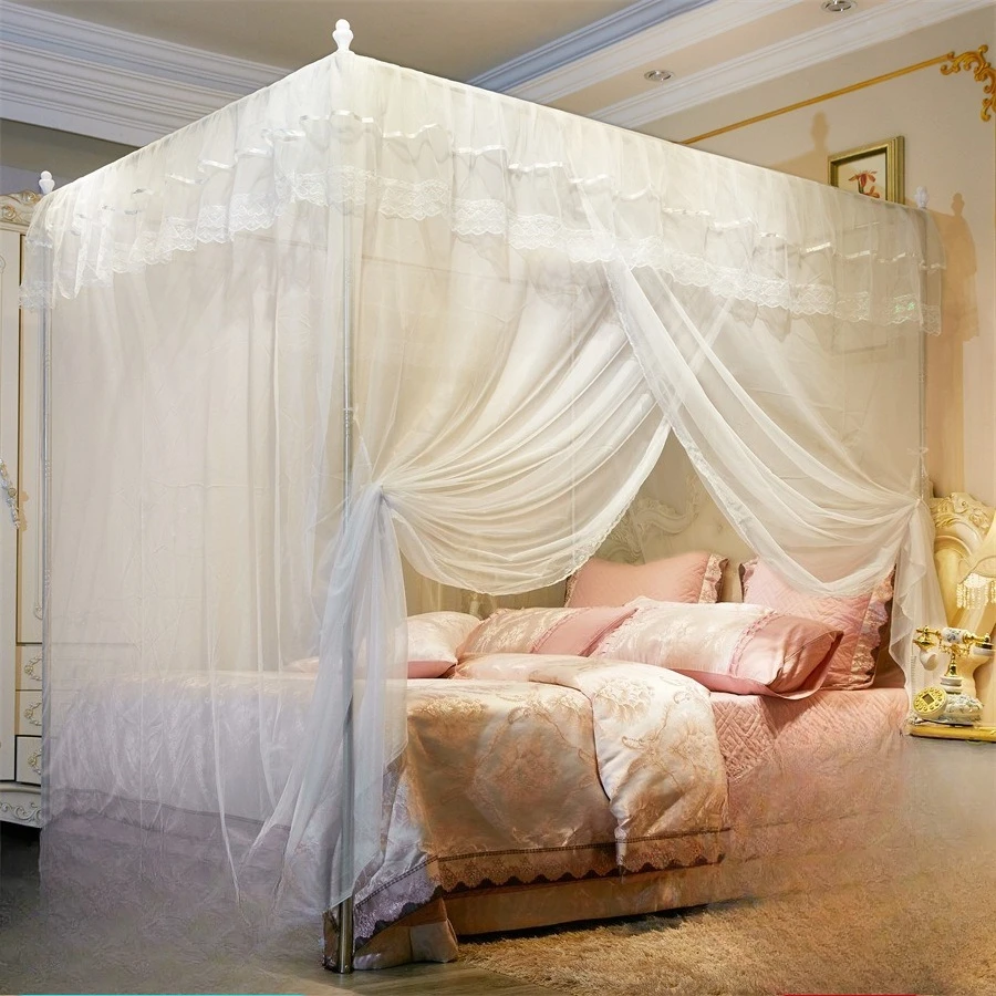 Sturdy Frame Mosquito Net Full Cover No Installation for Single Bed Home Bedroom Thickened