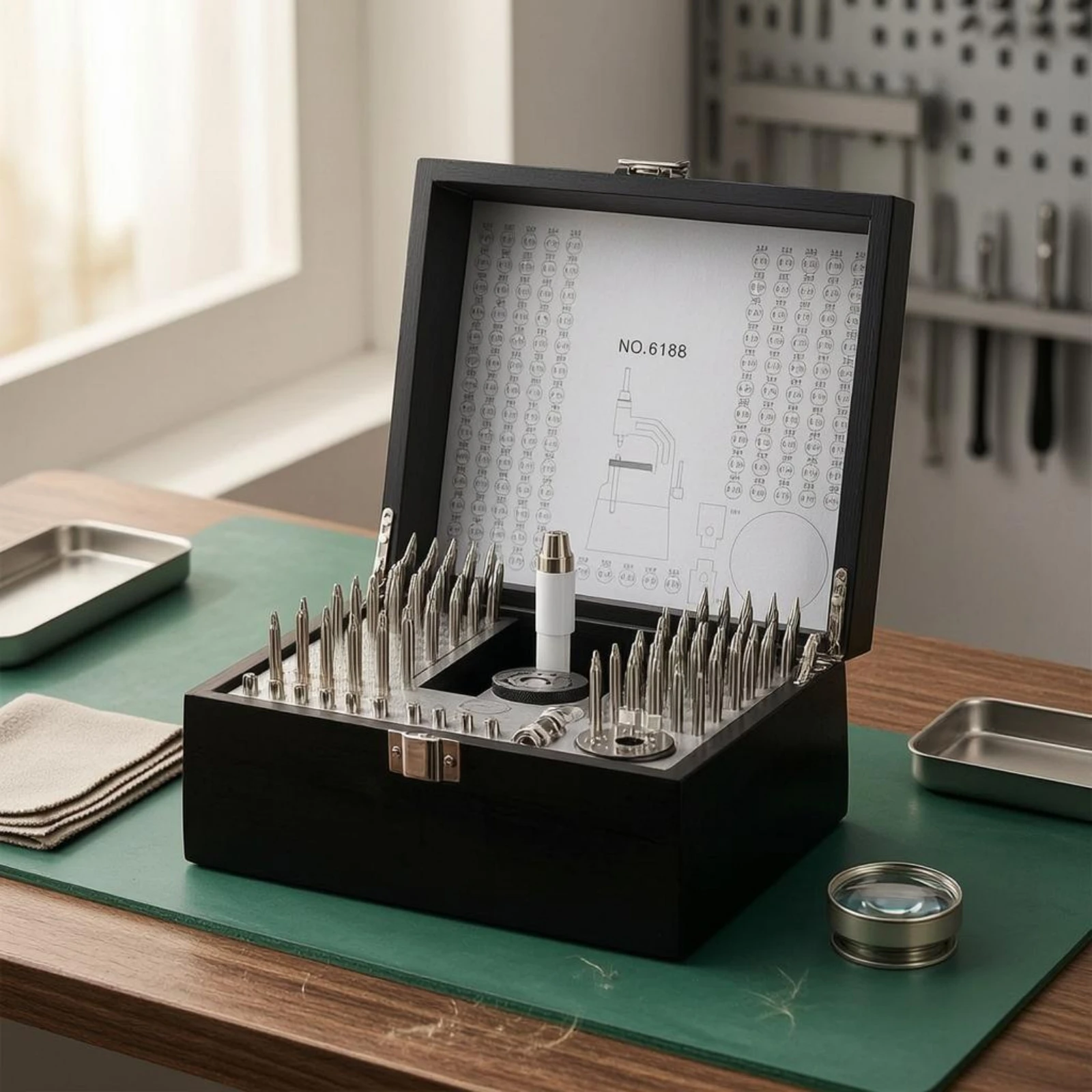 Watch Repair Precision Punch Set Compact Storage Watchmaker Punch Kit Watch Repair Staking Tool Wear-Resistant
