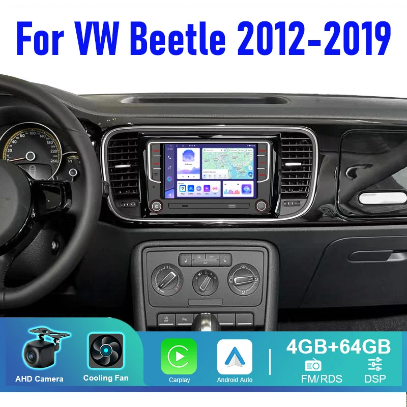 

7" For VW Beetle 2012-2019 Apple Carplay Android 13 Head Unit Car Stereo Radio Intelligent System Multimedia Player GPS BT WIFI