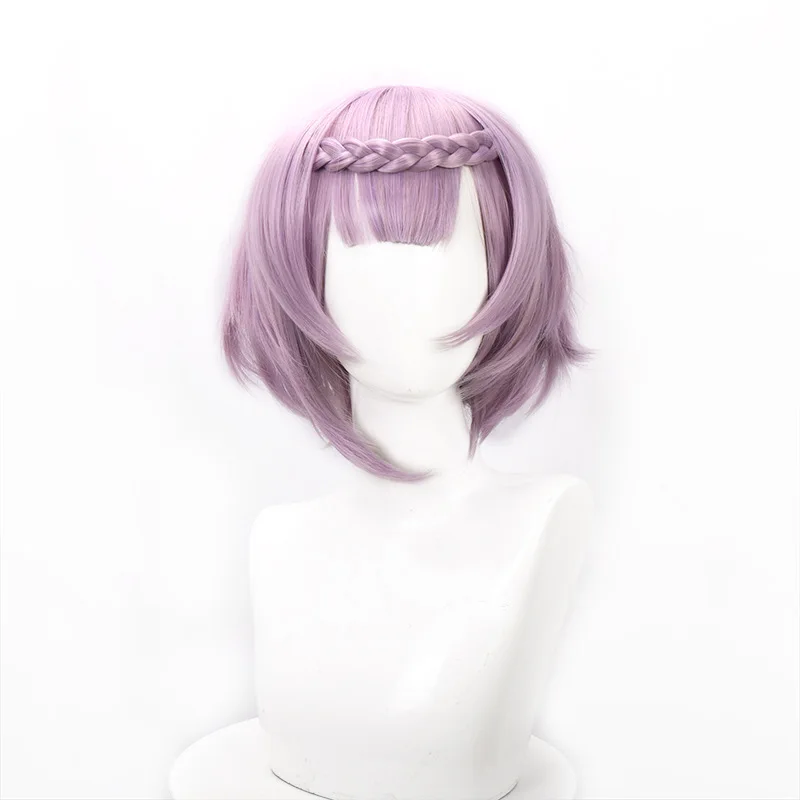 Genshin Impact Noelle Cosplay-Perücke, hellviolette, gesichtsbetonte Cosplay-Perücke, Spiel- und Anime-Perücke