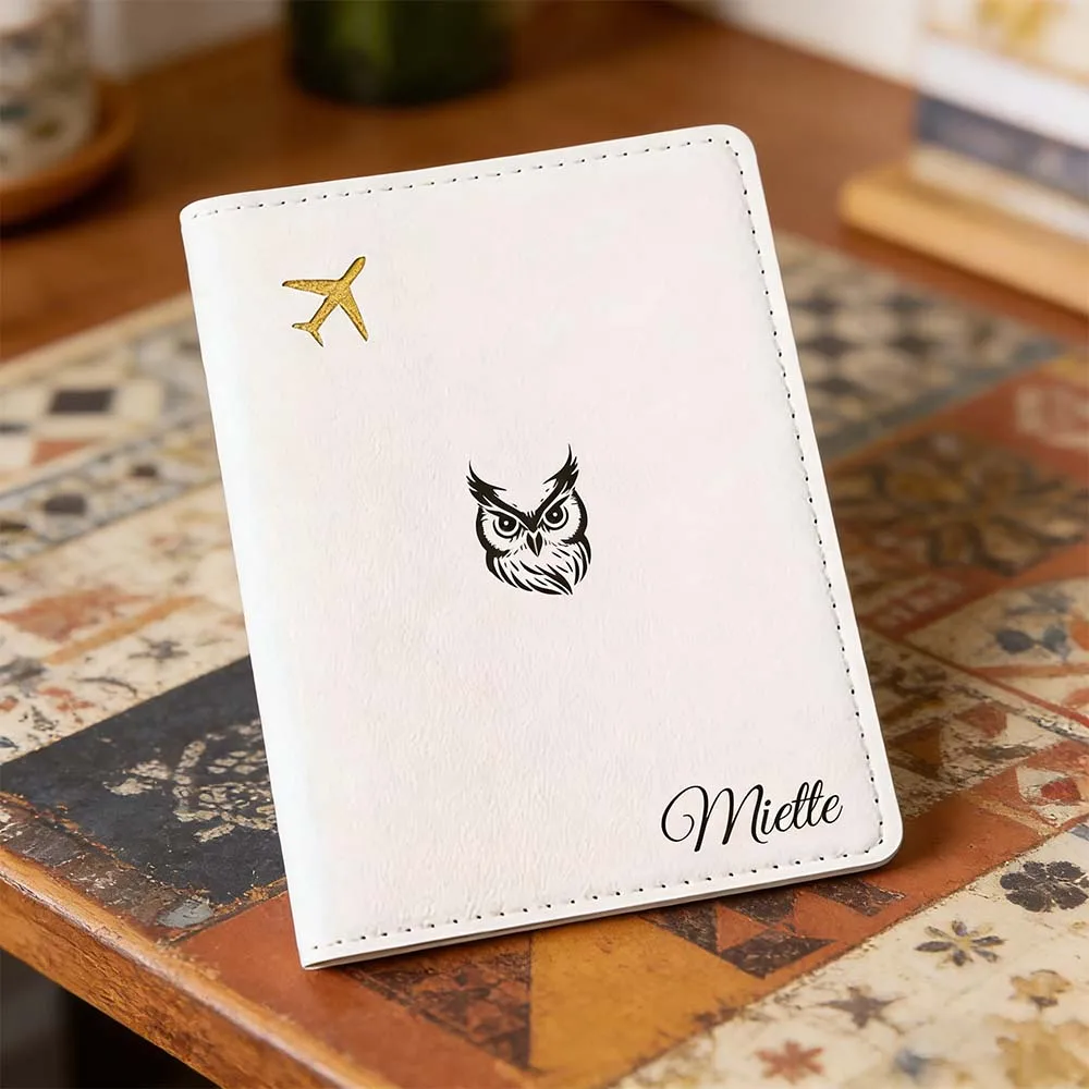 

1pc Personalized Name Passport Cover Birthday Gift Stitched Leather Passport Holder Travel Essential