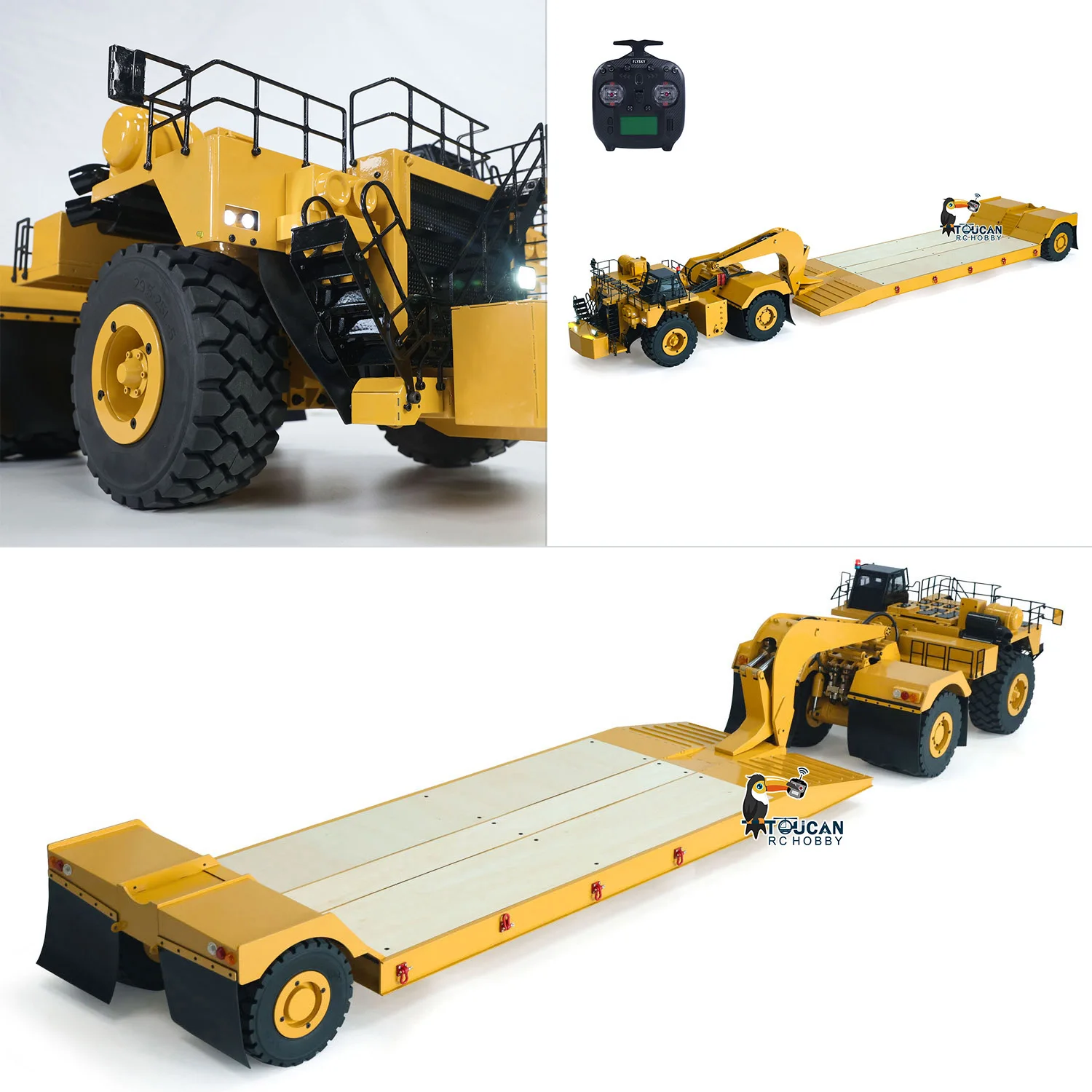 

1/20 Металлический RC Сверхмощный гидравлический прицеп для горнодобывающей промышленности C739D PRO Автомобиль с гибкой шеей с дистанционным управлением Строительная машина длиной 1,8 метра!