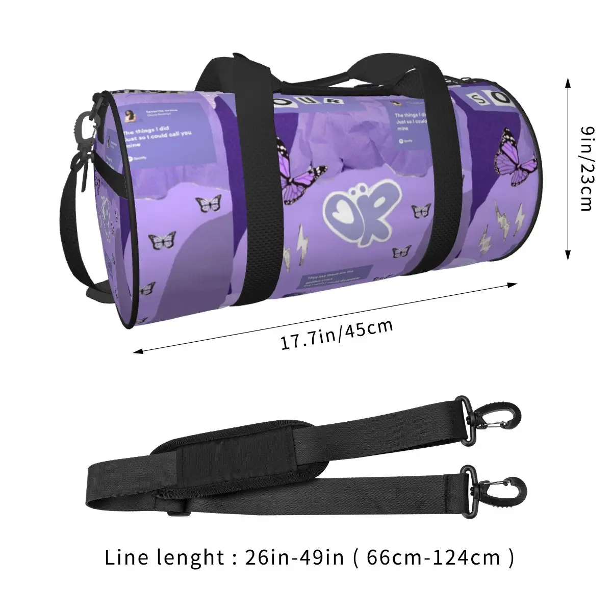 Olivia Vampire Rodrigos Sour Weekend Gym Yoga Luggage Bags Men Women Sport Duffle Bag Round Large Capacity Travel Duffel Bag