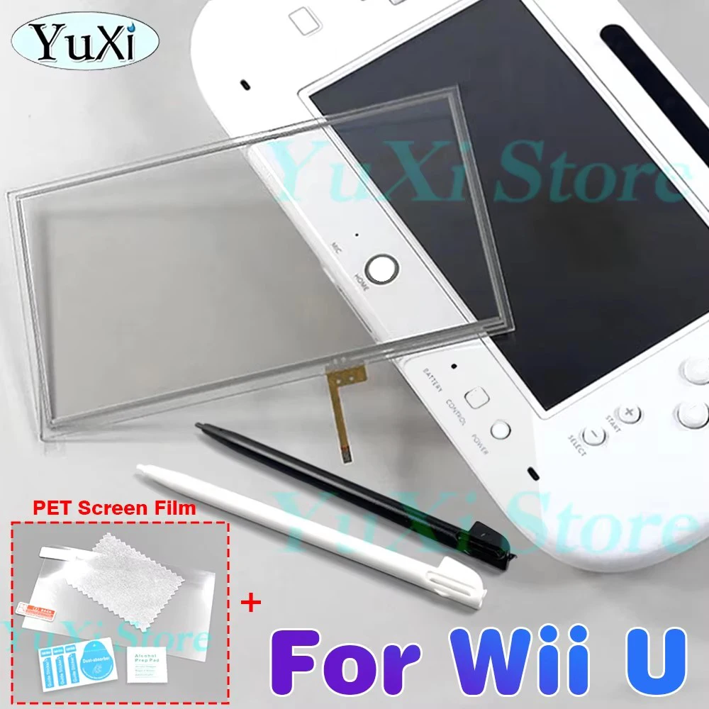 

For Wii U Gamepad Touchscreen Digitizer Screen PET Protective Film Touch Screen Stylus Pen HD Lens Kit For WIIU Controller
