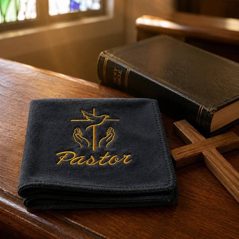 Pastor Embroidered Hand Towel, Soft Absorbent Microfiber Bathroom Towel, Pastor Appreciation Gift, Thanksgiving Christmas Gifts