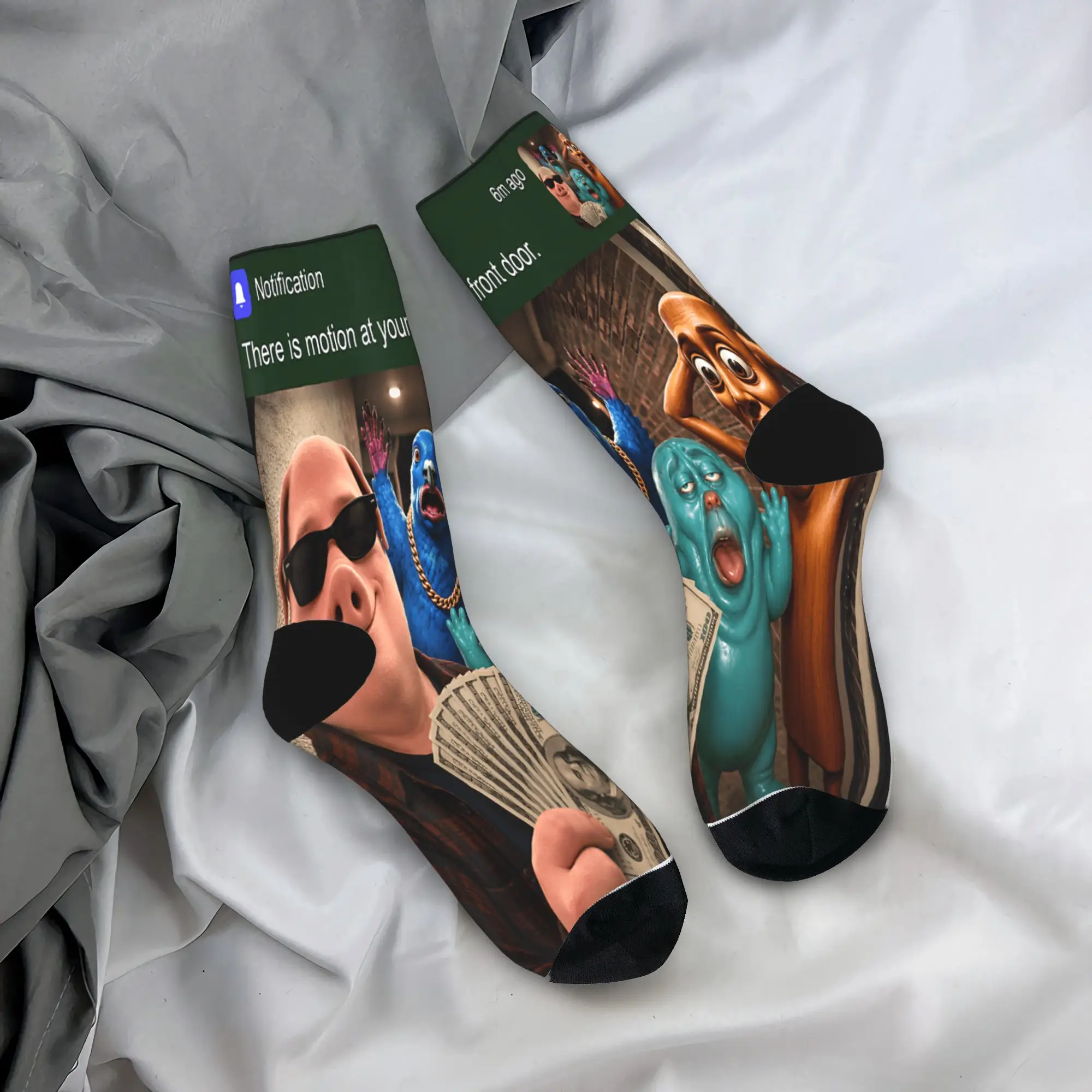 Internet Viral Kid Meme Brainrot Friend Tung Sahur John Pork Stockings  Graphic Gothic Socks Winter Socks Men Running Soft Socks