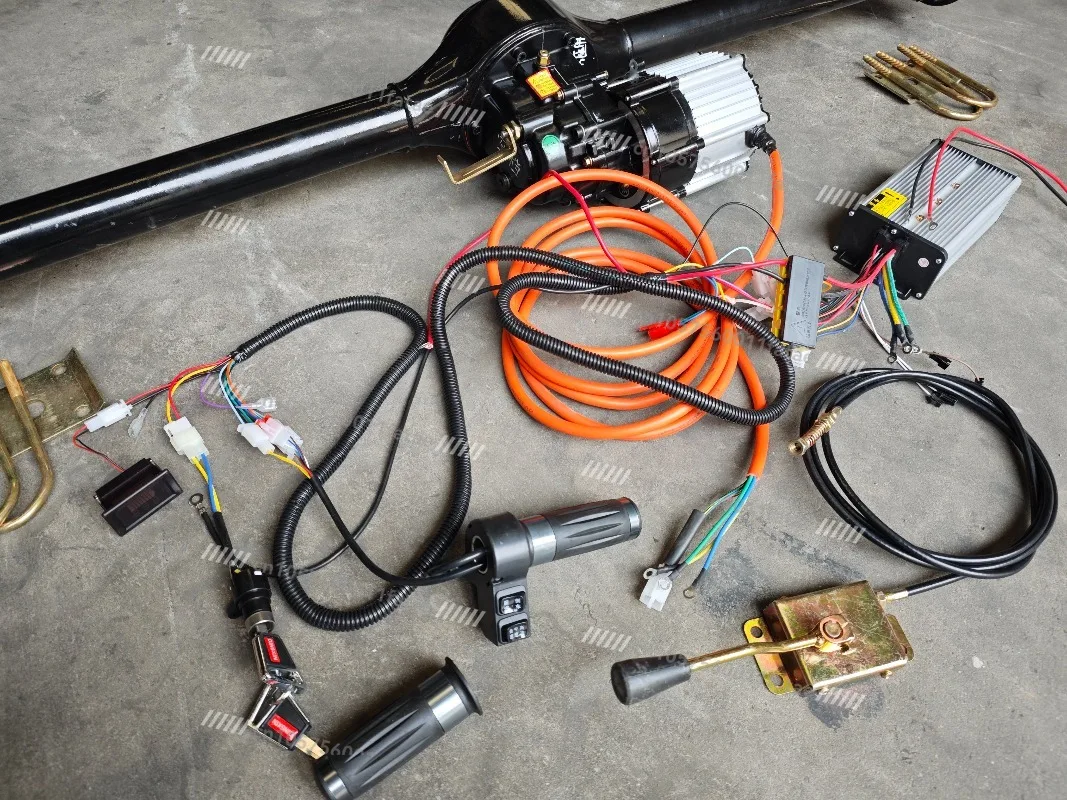 48V Drive Rear Axle, Geared Motor Drive + Neutral Towing, Rubber Boat Tug Rear Axle