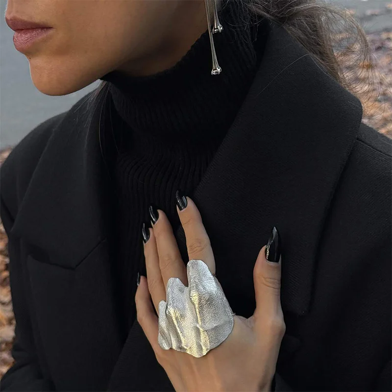 Crinkle Textured Knuckle Ring | Unconventional Joint Guard Design | Artisan Hip Hop Protective Ring