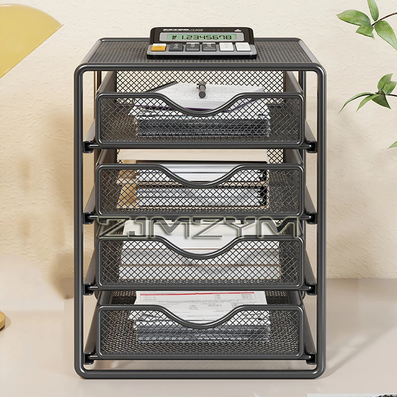 Document Tray Multi-Layer Pull-Out withdrawer Office Desk File Rack Metal File Storage Rack, Office Supplies File Storage Shelf