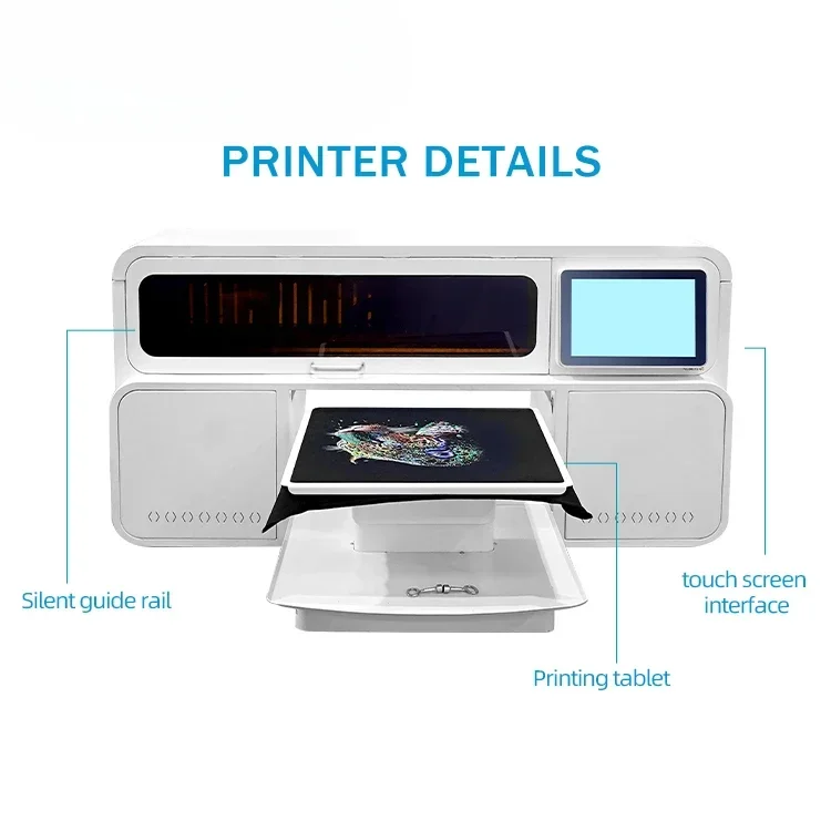 

New Arrival 9-colors Printing Digital DTG Single-Station Printer 38*47cm Set 2pcs Eps Original Printheads T-shirt Print Machine