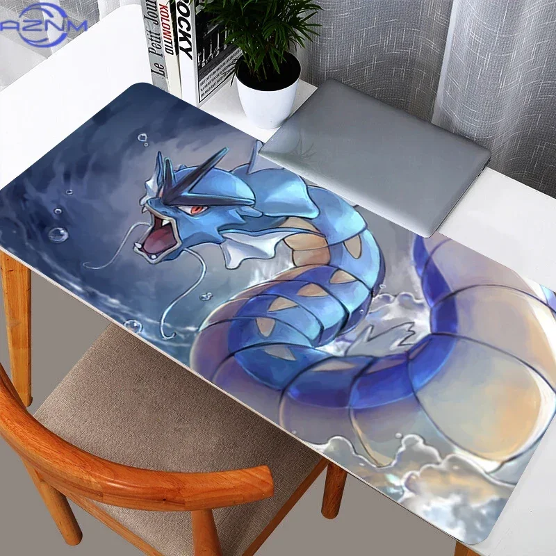 Gyarados Splash Water Wave Anime Large Mousepad, Rubber Non Slip Extended Gaming Desk Mat, Cartoon Table Pad for Laptop Office D