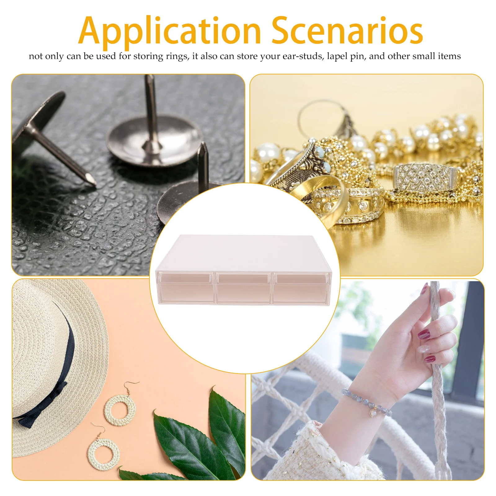 Drawer Style Jewelry Case Multifunctional Storage Box Earrings Rings Cosmetics Desk Organizer Household Makeup Sundries