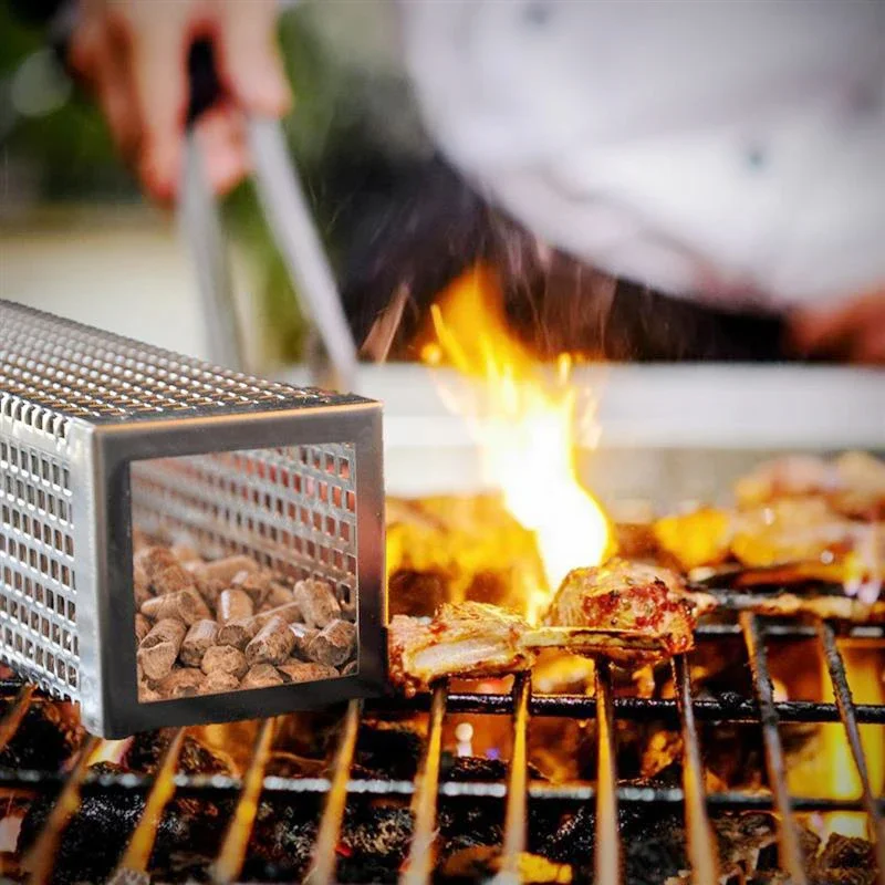 Pellet di legno di mela da 450g, patatine aromatizzate per Barbecue palline per fumatori speciali pezzi di legno per cucinare Barbecue affumicatore