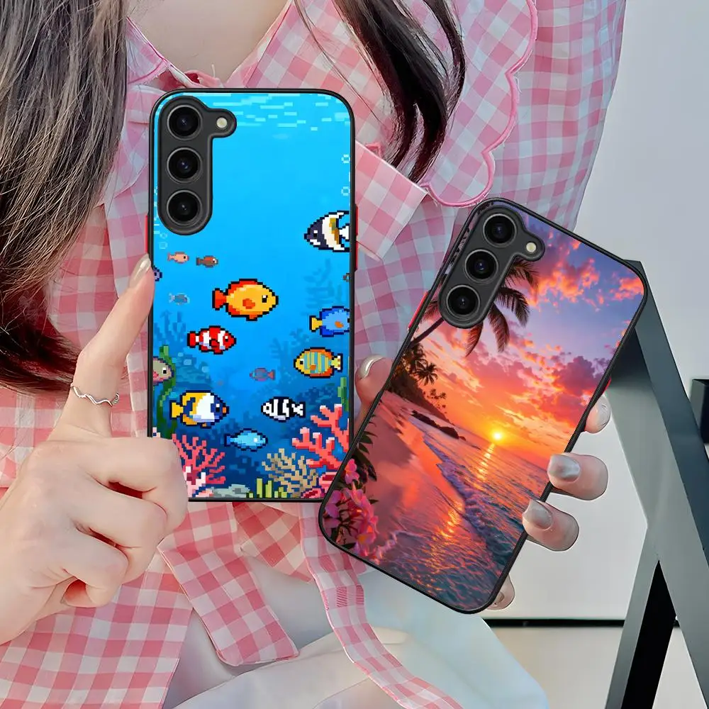 Summer Ocean Phone Case for Samsung Galaxy S26 S25 S24 S23 S22 S21 Plus FE Ultra Skin Feel Shockproof Cover