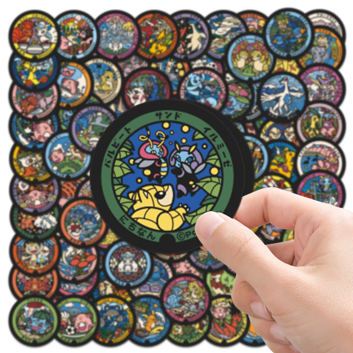 108pcs Kawaii 애니메이션 포켓몬 스티커 귀여운 피카추 Eevee 만화 스티커 데칼 노트북 전화 도서 클래식 키즈 스티커 팩 장난감