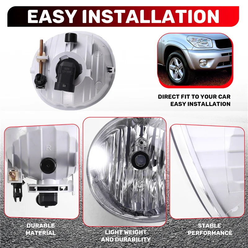 

Lower Bumper Clear Fog Lamp For Toyota RAV4 2004-2005 Avalon 2005-2007 Hilux Vigo Compatibility