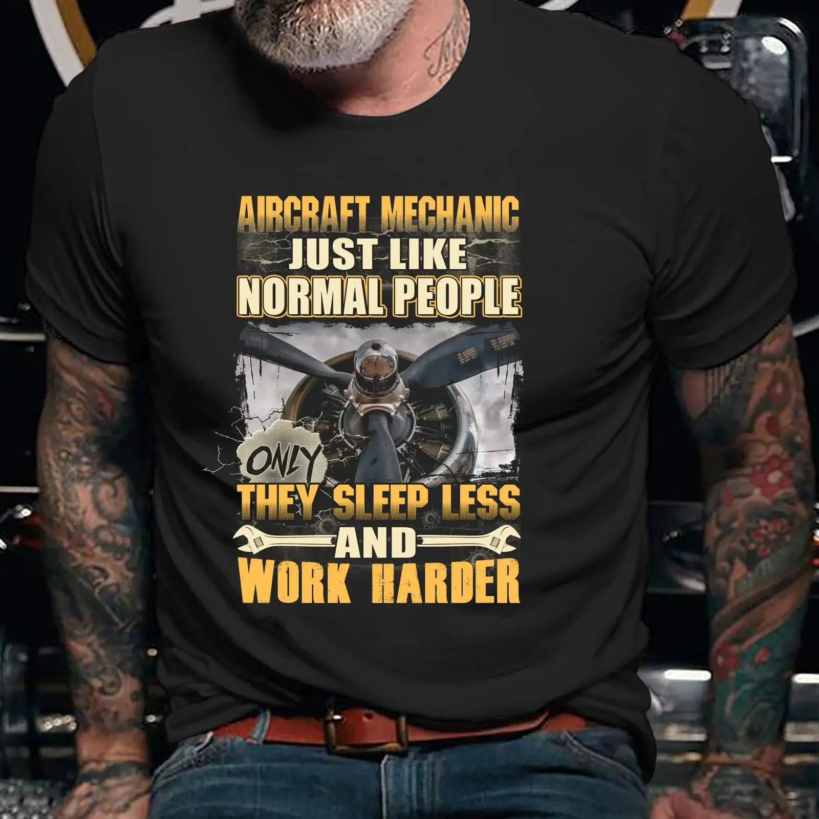 Aircraft Mechanic Just Like Normal People Sleep Less Work Harder Funny T Shirt For Aviation Maintenance Workers vintage Washed