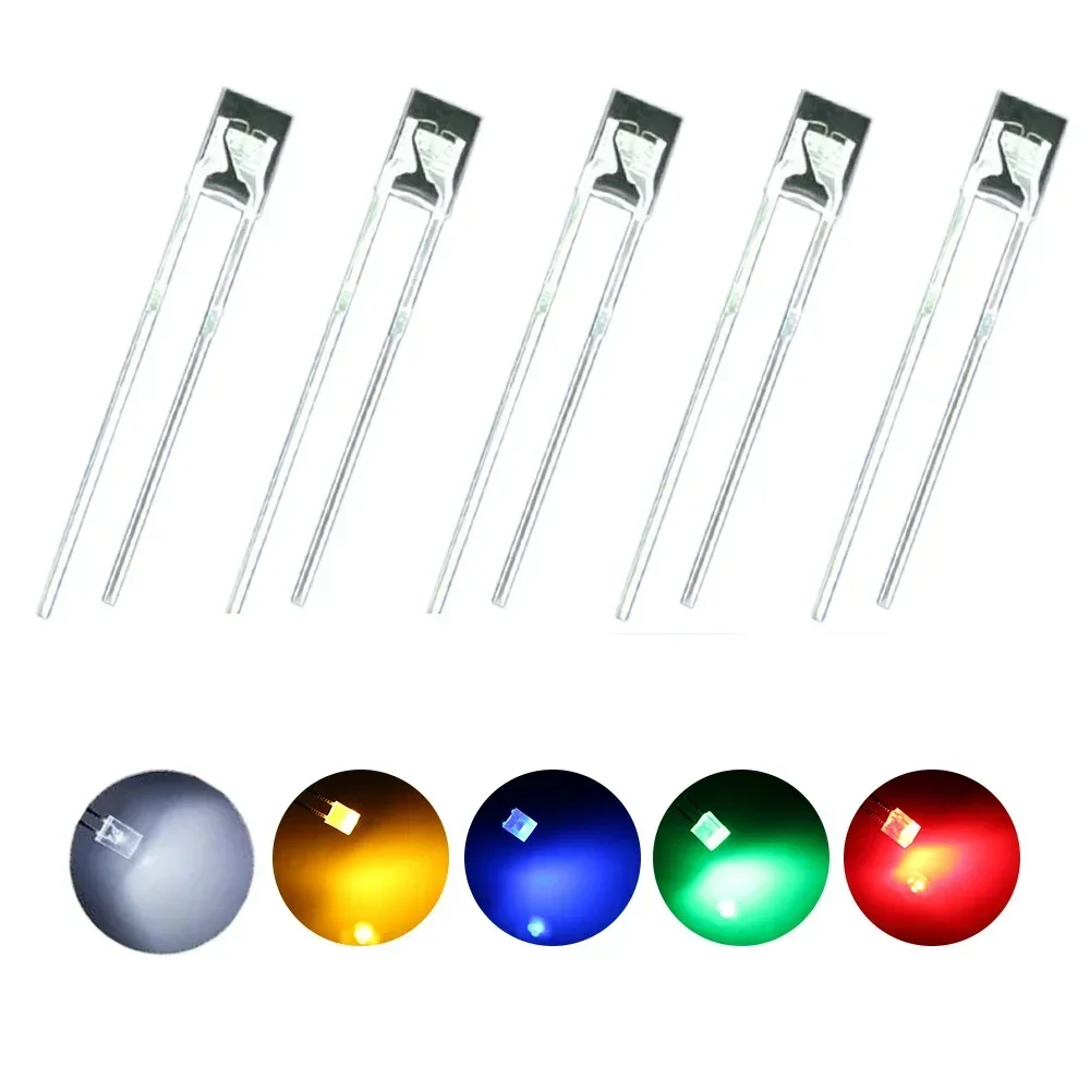 100PCS LED Diode Kit 2x3x4mm Super Bright Lights 2*3*4 Transparent Yellow Green Red White Blue Lighting Bulb Lamp Light