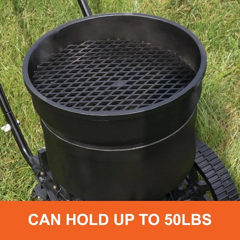 45-0566 50 lb. Push Lawn & Garden Broadcast Spreader for Seed,Fertilizer; Walk Behind with Easy to use Cable Control