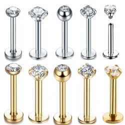 8mm Monroe Lip Piercing Stud Stainless Steel Ear Tragus Helix Cartilage Earring Internal thread Labret Piercing Jewelry