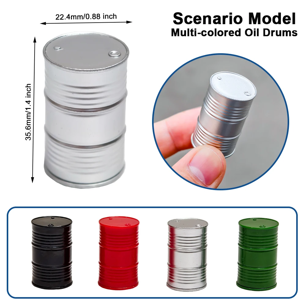4PCS Miniatur Öl Trommel Container Werkzeug Garage Serie Harz Spielzeug Zubehör Für Lkw Teile Schreibtisch Dekoration Wargaming Diorama
