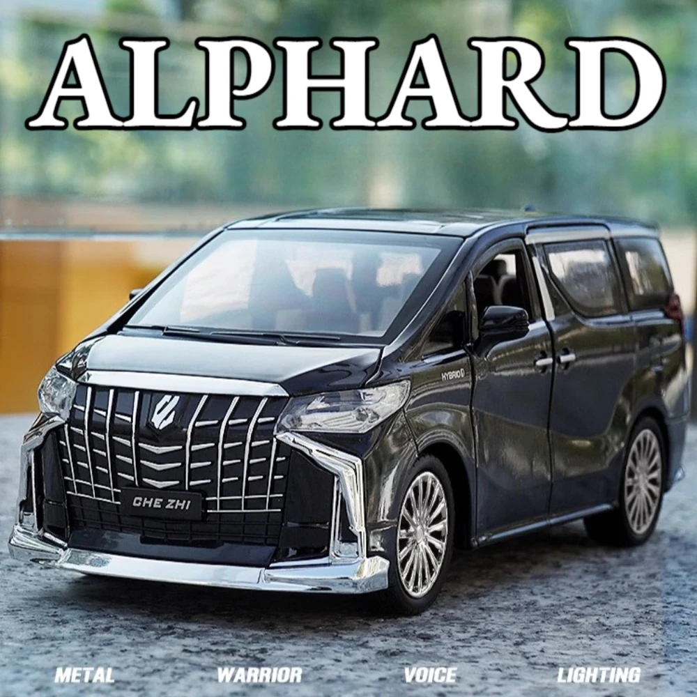 1:24 Scale Alphard MPV Land Cruiser SUV Car Model Toy Simulation Sound Light Business Off-road Vehicle Models Collection Toys