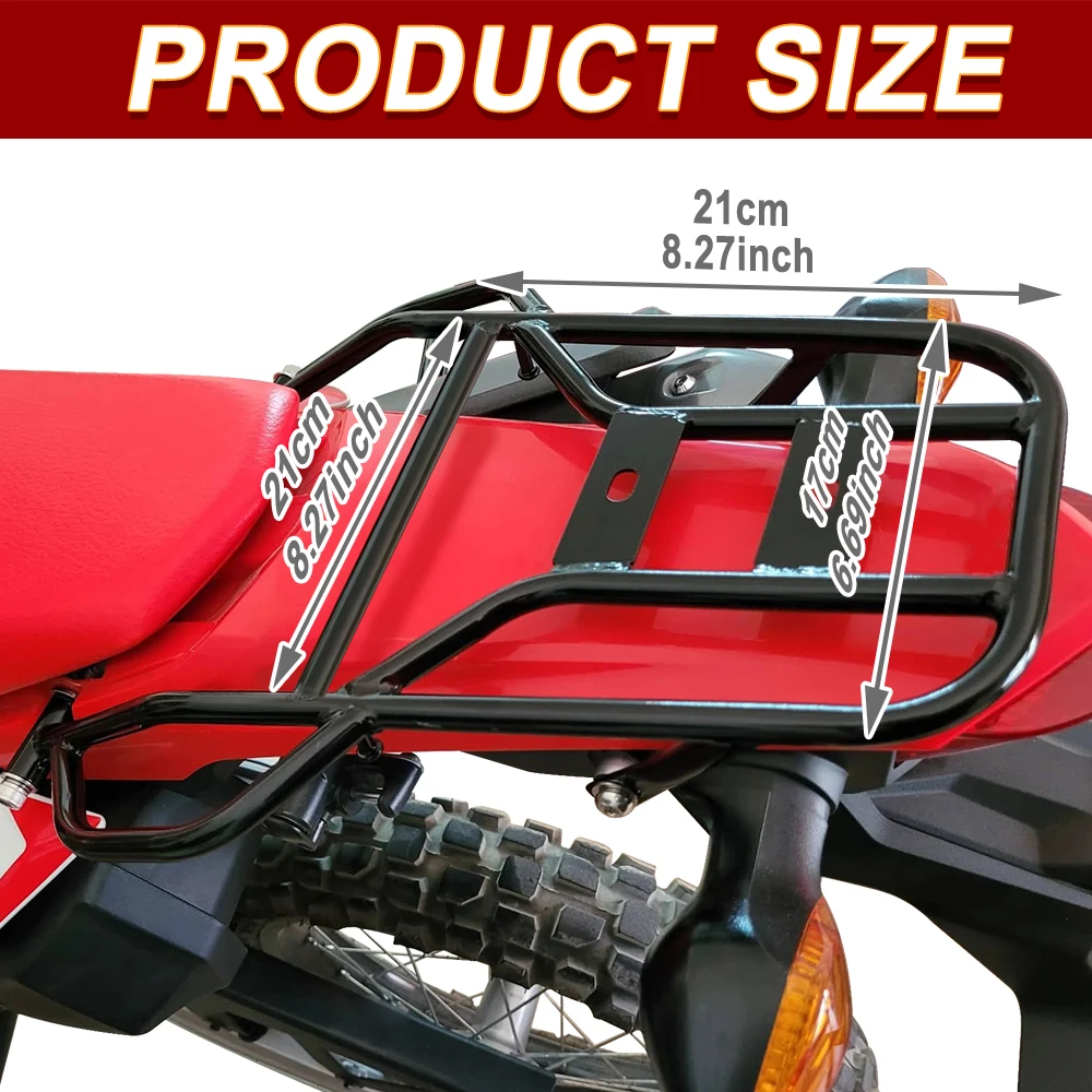 Motorcycle Rear Luggage Rack Black Rear Cargo Carrier Shelf Holder CRF300L CRF 300L Rally 2021 2022 2023 2024 2025 For Honda
