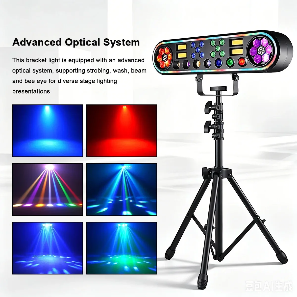 150W Disco Party with Stand RGBW 5 in 1 Moving Head DJ Light LED Beam Strobe Stage Effect Lighting for Disco Wedding Bar