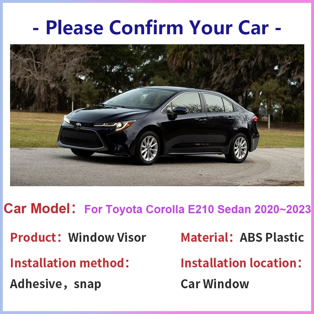 For Toyota Corolla E210 GR Altis Sedan 2020~2023 Car Side Window Vent Visor Sun Rain Guard Deflector Awnings Shelters Accessorie